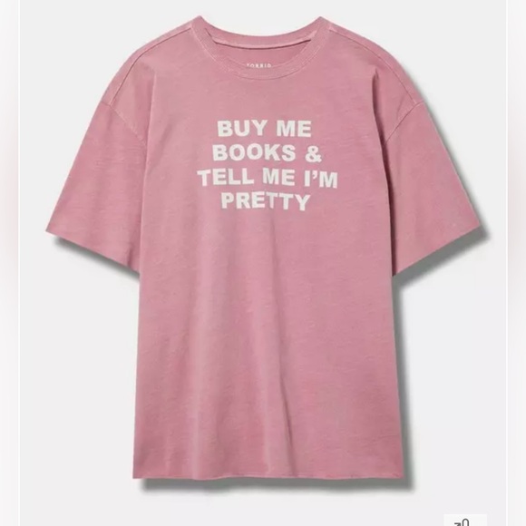 NWT Torrid relaxed fit cotton jersey crew short sleeve “Buy me books” tee 2X 3X - Picture 1 of 9